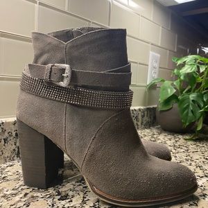 Nine West Gray Western Bootie